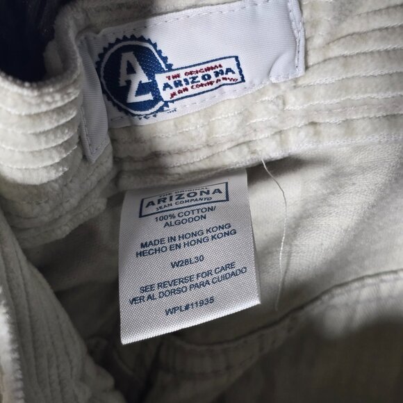 Arizona Jean Co Corduroy Pants Mens 28x30 Cream Beige Deadstock 90s NWT - Picture 4 of 10